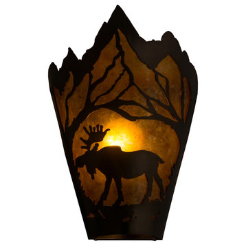 8.5 Wide Moose at Dawn Left Wall Sconce
