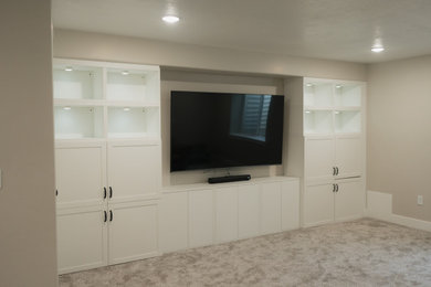 Example of an arts and crafts family room design in Salt Lake City