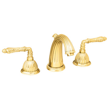 Artica Gold double handle widespread  bathroom sink faucet. Luxury taps