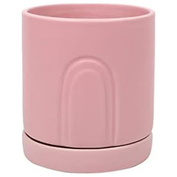 Ceramic Flower & Plant Vase, 4.80"L x 5.28"H x 4.88"W, Pink