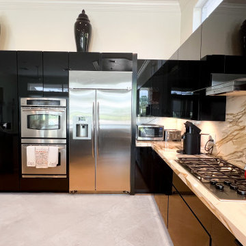 High-End Kitchen Remodel with Custom Cabinet Storage Solutions