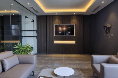 Inspiration for a modern home office remodel in Other