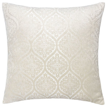 Chenille Decorative Ivory Pillow - Down Alternative Filled