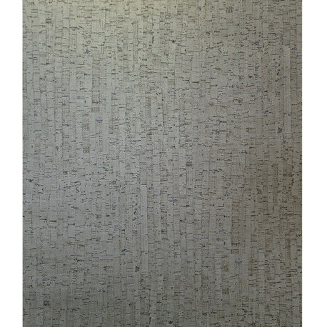 Vinyl Modern Faux Cork industrial bronze silver metallic textured wallpaper roll, 8.5'' X 11'' Sample