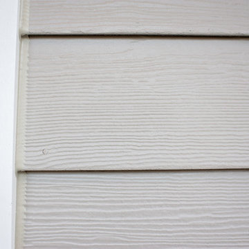 Pearl Gray James Hardie siding - 6'' exp. Cedarmill Finish.