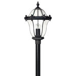 HInkley - Hinkley San Clemente Large Post Top Or Pier Mount Lantern, Museum Black - San Clemente's elegant shape takes center stage with clear bent, beveled and bound glass as the central design element. Cast aluminum and brass construction complemented by exquisite cast ornamental detailing completes its captivating appeal.