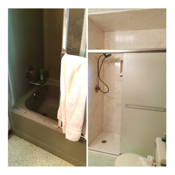 Botticino Shower Conversion with Ceiling Panel