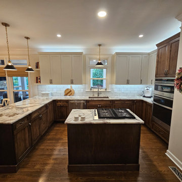Transitional Kitchen Remodel Done With New Two-Tone Colored Cabinets