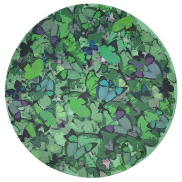 Mariposa Green 16" Round Pebble Placemat, Set of 4