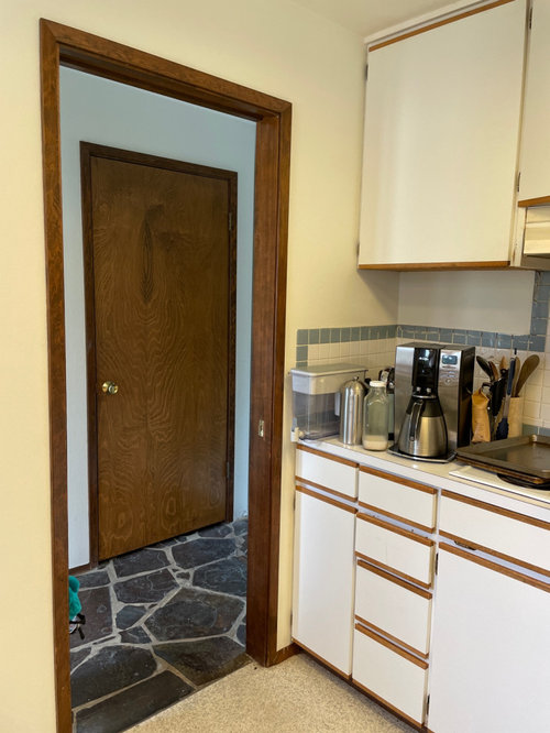 Kitchen cabinets in mid-century modern home