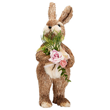 12" Standing Bunny With Bouquet