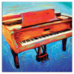 DDCG - Painted Jazz Piano 20x20 Print on Canvas - This canvas features a colorfully painted jazz piano to help you match your personal style in your interior decor.  The result is a stunning piece of wall art you will love. Made to order.