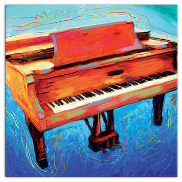Painted Jazz Piano 20x20 Print on Canvas