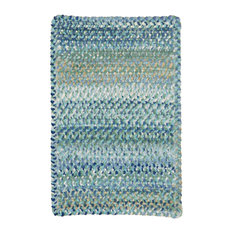 Ocracoke Cross Sewn Braided Rectangle Rug, Light Blue, 2'x3'