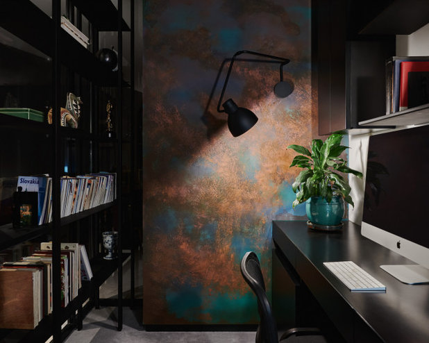 Contemporary Home Office & Library by SHROFFLEóN