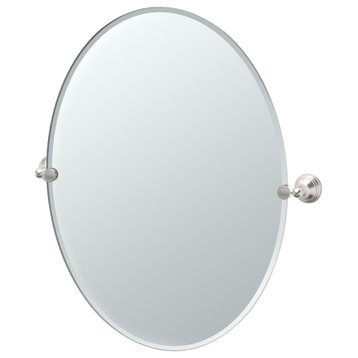 Charlotte 32" Frameless Oval Mirror, Chrome