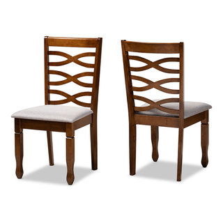 Chambers Modern Gray and Walnut Brown Dining Chair, Set of 2 ...