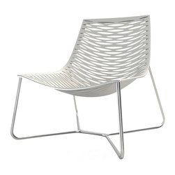 Modloft York Lounge Chair, White Leather - Outdoor Chaise Lounges