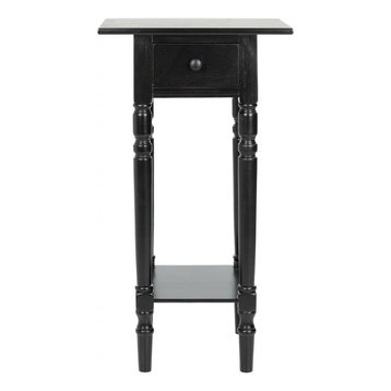 Safavieh Sabrina End Table With Storage Drawer, Distressed Black