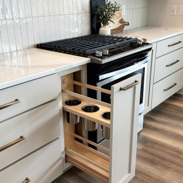 Accessible Beige Painted Kitchen with Birch Almond Accents