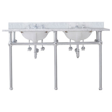 Embassy 60" Wide Double Wash Stand & P-Trap, Chrome