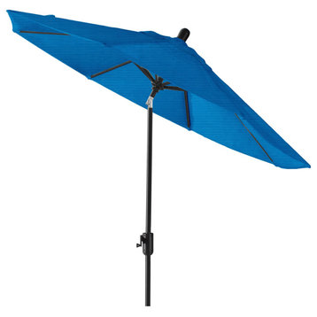 9' Round Push Tilt Market Umbrella, Pacific Blue, 9ft Black