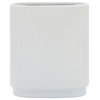 Ceramic 8"H Ridged Vase, White