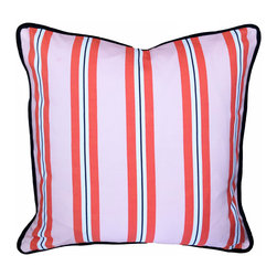 Ticking stripe cushion in pink and red - Scatter Cushions