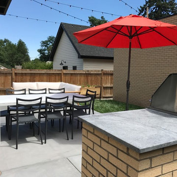 Courtyard with Catenary Lighting, Outdoor Kitchen, Fire Feature