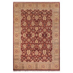 Bareens Designer Rugs - Pak Persian Abigail Red/Beige Wool Rug - 10'0'' x 14'8'' - Designed with mesmerizing intricacy and gorgeous color palette, this hand-knotted masterpiece demonstrates the beauty and electrifying thrill of Pak Persian art. These meticulously hand-knotted Pak-Persian rug is made with pure wool and features breathtaking traditional, transitional, and tribal designs in bold luxurious color pallets. Known for their intricate designs these rugs are a reproduction of Persian rugs, made in Pakistan with unique Mughal designs. Made by master weavers using the same Persian texture, design and dying technique, we wanted to produce the most significant manifestation of Persian art, life, and culture. This rug is most famous for its exceptional quality, incredible designs, patterns, and vibrant rich color. Pak-Persian rugs made with Persian weave with high knot counts, which enables the high intricacy and detail found in the patterns are also referred to as "State of art", each color adds a rich beautiful detail in the artwork of this rug. The design, color, and beautiful chromatic composition with a vibrant sheen with intricate designs, exude beauty, elegance, and quality make this rug a masterpiece of its own.
