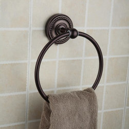 Oil Rubbed Bronze Brass Wall-mounted Towel Ring ORB1009 - Bathroom Accessories