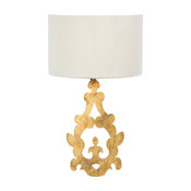 Firenze French Country Gold White Linen Wall Sconces