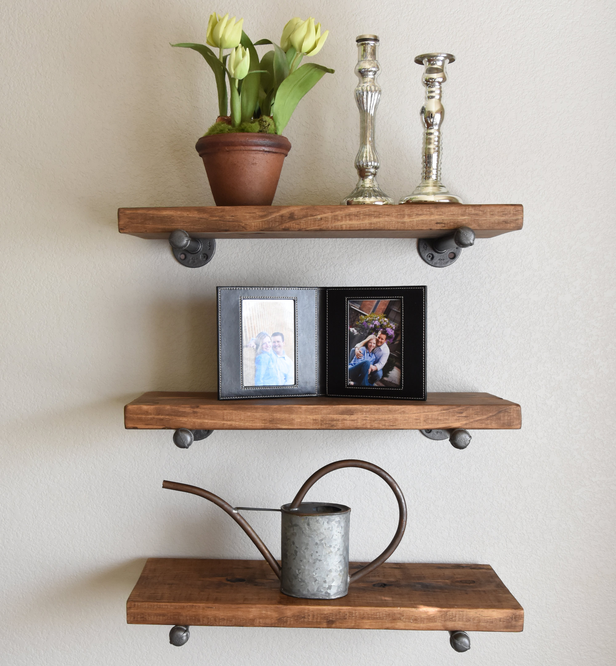 Teton Industrial Rustic Floating Shelf - Modern Farmhouse Shelf - Open Shelving
