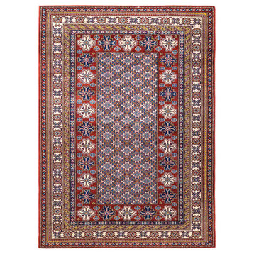 Barasat, One-of-a-Kind Hand-Knotted Area Rug Red, 5'0"x6'10"