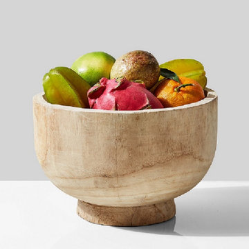Serene Spaces Living 11" Paulownia Round Wood Bowl