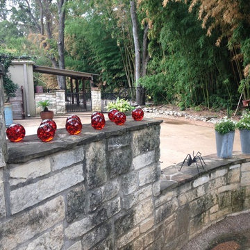 Yard Art adds interest to a wall
