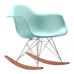 Eames Molded Plastic Rocker, Aqua.Sky - Rocking Chairs
