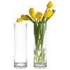 12 PCS Clear Glass Cylinder Vase. 16", Open 4" for Wedding Centerpiece