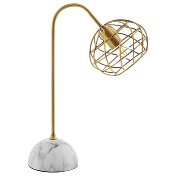 Modway Furniture Salient Brass and Faux White Marble Table Lamp in -EEI-3086