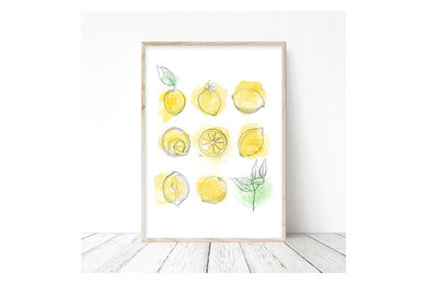 Lemon up your Life | Aquarell Kunstdruck