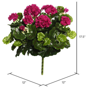 Vickerman 17.5" Geranium Bush Arrangement, Pink, Purple