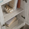 Pemberly Row 3-Shelf Modern Engineered Wood Bookcase w/Hidden Storage in White