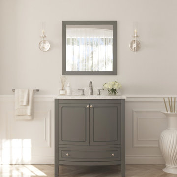 Laviva 3130709-32G-WC Estella 32 - Grey Vanity Cabinet + White Carrara Marble Co