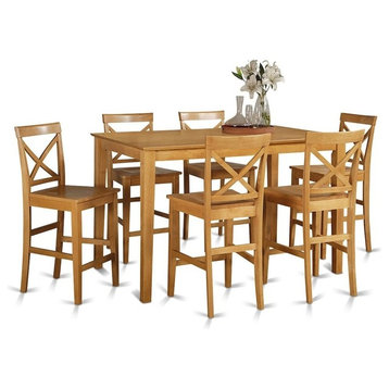 7-Piece Pub Table Set, Table And 6 Kitchen Bar Stool