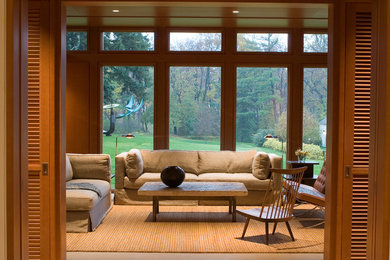 Inspiration for a contemporary enclosed living room in Chicago.