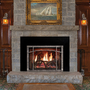 Rustic Fireplace in Cigar Room - White Mountain Hearth
