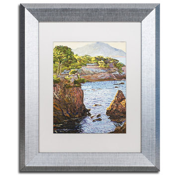 David Lloyd Glover 'Riviera Sea Cove' Art, Silver Frame, 11"x14", White Matte