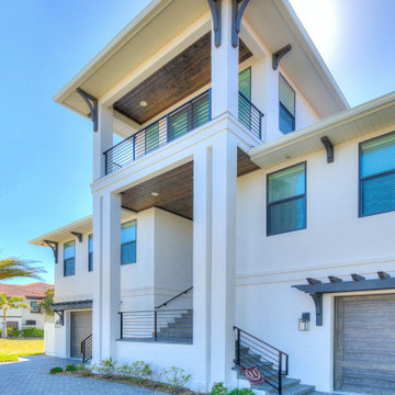 Modern Coastal Entry with Elevated Architecture