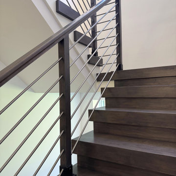 Project #137 | Maple Staircase with Stainless Steel Railing