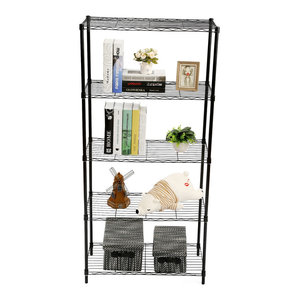 Home Basics NEW 4 Tier Steel Layer Grey Wire Shelves Shelving 46.5" Tall WS00691